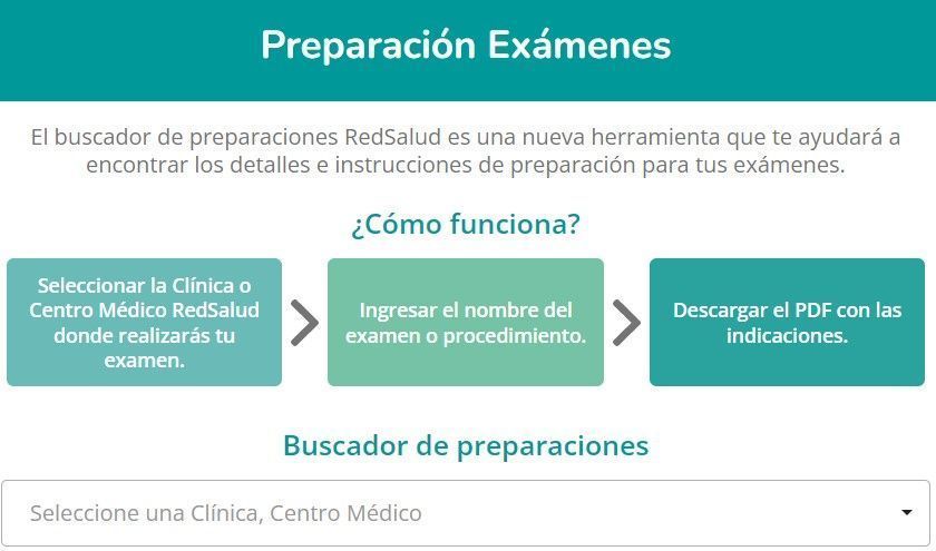 Preparación de exámenes RedSalud